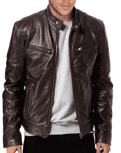 2021 नई फैशन शरद ऋतु पुरुष चमड़े की जैकेट प्लस आकार 3XL ब्लैक ब्राउन मेन्स स्टैंड कॉलर पु कोट लेदर बाइकर जैकेट