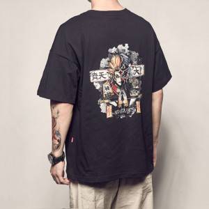 T-shirt con stampa anime di grandi dimensioni Luffy T-shirt da uomo divertente moda coreana Harajuku T-shirt da uomo Streetwear Plus Size