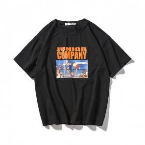 New Wave Summer T Shirt Uomo Bianco Nero O-Collo Cartoon Tee Shirts Unisex Tops Donna Harajuku Abbigliamento Fashion Printing T-shirt