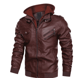 Nová pánská motorkářská kožená bunda kožešinový límec odnímatelný z umělé kůže bundy na motocykly kabáty ležérní bunda z PU Chaqueta Moto Hombre