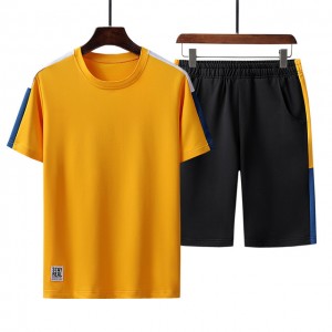 بدلة رياضية بالجملة مخصصة LOGO طباعة قمصان قصيرة الأكمام قمم الرجال الصيف عارضة رياضية بدلة رياضية مجموعة