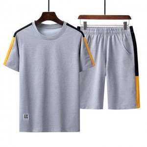 Tracksuit Wholesale Custom LOGO Print Short Sleeve Shirts Tops Men Summer Casual Sporting Suit Tracksuit Set