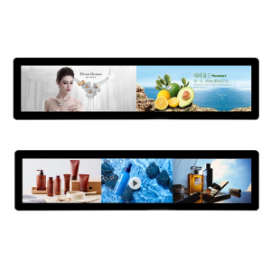Полки супермаркетов Сверхширокий растянутый дисплей Icd Bar Цифровые вывески и дисплеи Экран киоска рекламного плеера