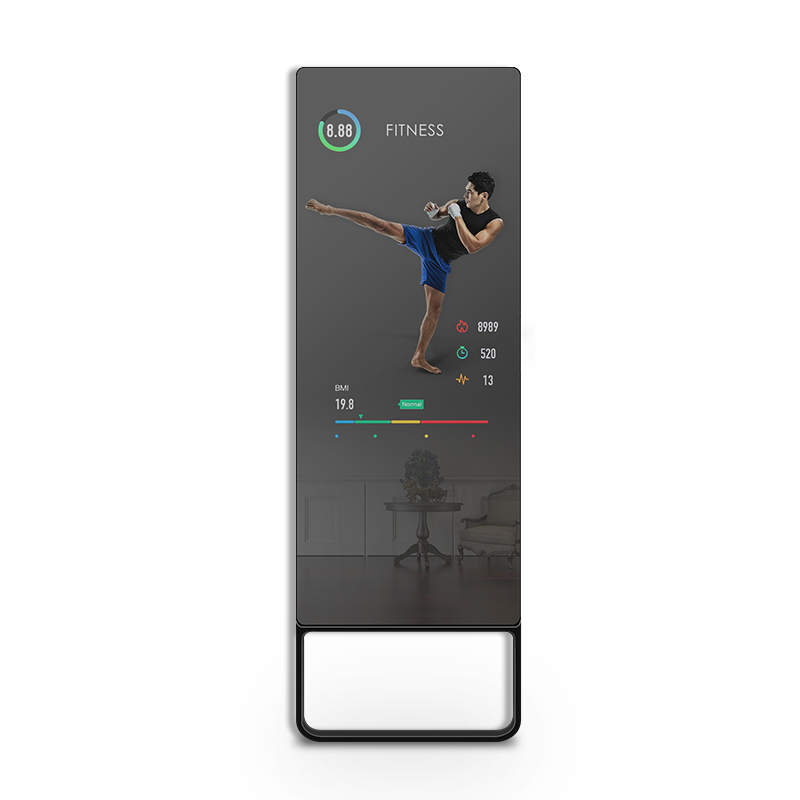 Kuum müük 43-tolline treeningtreening Smart Mirror Androidi puutetundliku ekraaniga digitaalse treeningu peegli esiletõstetud pilt