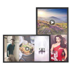 65 اینچ دیوار نصب شده پخش کننده تبلیغاتی صفحه نمایش LCD داخلی ساینیج دیجیتال HD