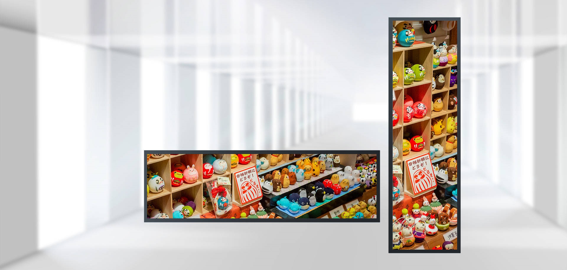 Aplikačná hodnota reklamného prehrávača s pruhmi LCD vo veľkom supermarkete