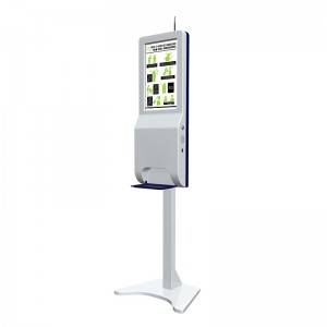 Automatisk håndsprit dispenser kiosk med 21,5 tommer LCD-annoncedisplay Digital skiltning LS215A