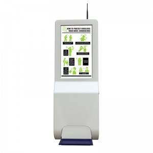 Quiosc dispensador automàtic de desinfectant de mans amb pantalla de publicitat LCD de 21,5 polzades Digital Signage LS215A
