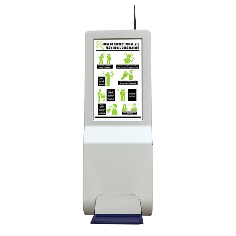 Automatische dispenserkiosk voor handdesinfecterend middel met 21,5 inch LCD-reclame (3)