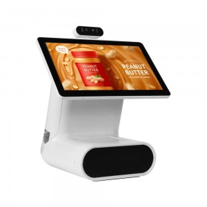 15,6-Zoll-Self-Service-Touchscreen-Kiosk mit POS-Zahlungssystem, Drucker, Scanner, Kamera, Kartenleser