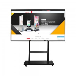 65/75/85/98/100 inch Igumbi Lenkomfa Lemfundo Yekhamera Umbhobho we-Movable Touch Screen uhlelo olumbaxambili lwe-Android ne-OPS Win 10 Whiteboard Kiosk