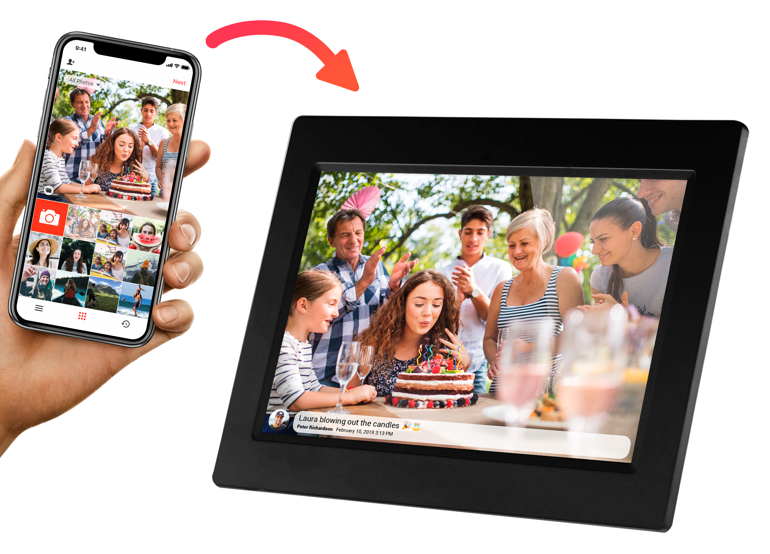 7 инчи 10,1 инчен паметен Android WiFi облак Дигитална рамка за слики Екран на допир Медиа плеер Подарок Дигитална рамка за слика за споделување фотографии Истакната слика