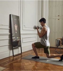 Pametno fitness ogledalo od 32 inča/ 43 inča sa zaslonom osjetljivim na dodir, zaslonom interaktivnog čarobnog staklenog zrcala za tjelovježbu/sport/teretanu/jogu