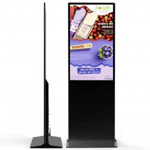 55 Inch Ultra Thin floor standing digital signage nga adunay WIFI Android/Windows OS smart video Ad player para sa shopping mall/hotel/supermarket/retail/airport/station/KTV