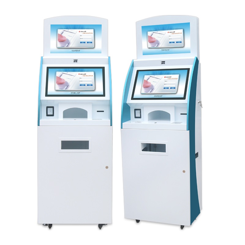 OEM ODM 19" 21.5" အပြန်အလှန်တုံ့ပြန်နိုင်သော မျက်နှာပြင်နှစ်ခု ထိတွေ့မျက်နှာပြင် ကိုယ်ပိုင်ဝန်ဆောင်မှု ဘဏ်လုပ်ငန်း ဘီလ် ငွေပေးချေမှုဂိတ် Kiosk စက်မှုအဆင့် တည်ငြိမ်မှု အရည်အသွေး ATM စက် အထူးအသားပေး ပုံ