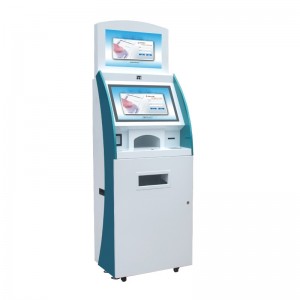 OEM ODM 19″ 21.5″ interactive dual display Touch Screen Self Service Banking Bill Payment Terminal Kiosk nga adunay Industrial Grade Stability Quality ATM Machine