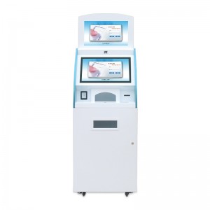 OEM ODM 19″ 21,5″ διαδραστική διπλή οθόνη Οθόνη αφής Αυτοεξυπηρέτηση Τραπεζικών τραπεζικών λογαριασμών πληρωμής τερματικού περιπτέρου με μηχάνημα ATM ποιότητας σταθερότητας βιομηχανικής ποιότητας
