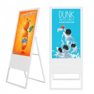 43-tolline kaasaskantav digitaalse märgistuse kiosk wifi Androidi reklaami digitaalne menüütahvel