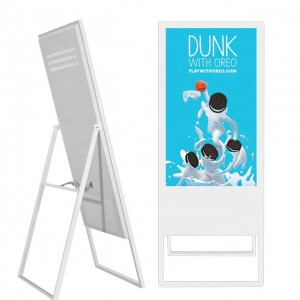 43 inch draagbare digital signage kiosk wifi Android reclame digitaal menubord