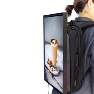 휴대용 스크린을 걷는 광고 디스플레이 스크린을 가진 LCD 스크린 책가방