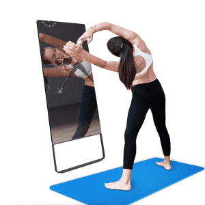 Espelho inteligente de fitness com tela sensível ao toque Espelho mágico interativo para treino/esporte/academia/ioga
