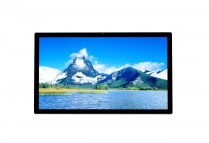 98 დიუმიანი კედელზე დამონტაჟებული კომერციული LCD სარეკლამო ეკრანი ციფრული სანიშნე
