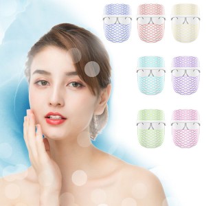 7 Kulur Led Beauty Facial Maskra OEM ODM LED Light Therapy Face Mask Għall-Kura tal-ġilda