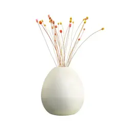 Home Fragrance Dried Flower Aroma Oil Ornamental White Ceramic Vase Bottle Reed Diffuser with refill Oils OEM Customized