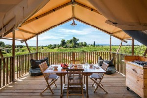 Tentes en toile glamping de luxe en bois tente extérieure fabricant de safari NO.046