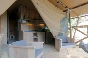 Estrutura de madeira para hotel Tenda de safári de lona à prova d'água Fabricante NO.052