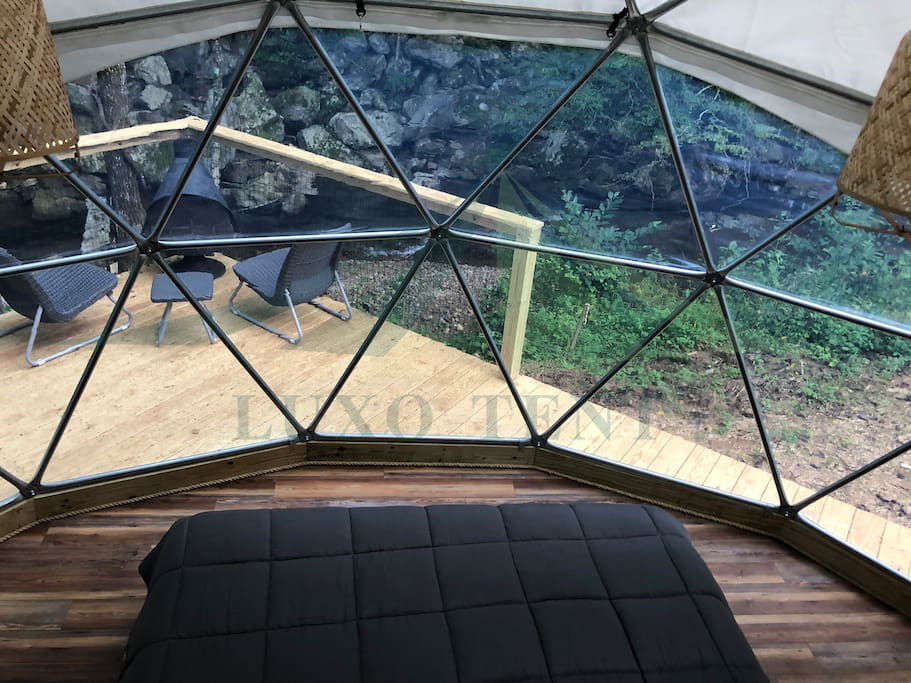 Vente en gros Tente de belvédère pliante - Le dôme de 6 m de diamètre dix dans la jungle avec de grands murs transparents Part.2 - Aixiang