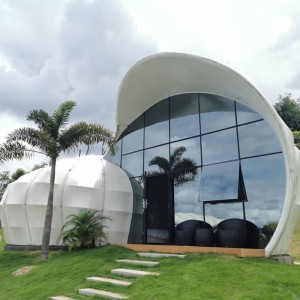 Maison de tente de dôme de complexe hôtelier en forme d'escargot de client