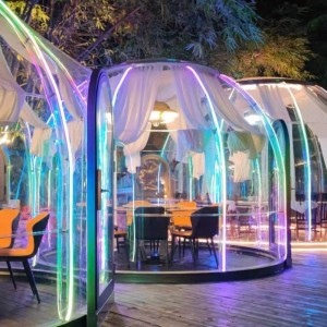 रेस्तरां के लिए पारदर्शी इग्लू पीसी डोम तम्बू