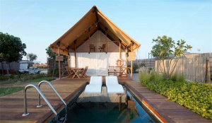 Luksusowy namiot Glamping Safari na płótnie Loft