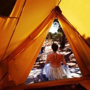 Açık Kamp Kanvas Çadır NO.054 için Polyester Pamuk 4m Çan Çadırı için Hızlı Teslimat