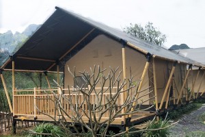 Tenda da safari in cotone di tela per hotel glamping di lusso eco-friendly di vendita calda