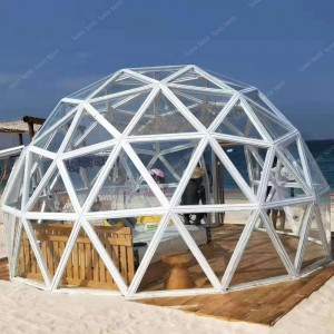 خيمة قبة جيوديسية زجاجية شفافة كاملة لمطعم الفندق