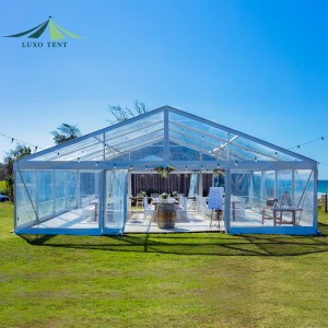 Tenda per feste per eventi nuziali trasparenti in PVC con telaio in alluminio trasparente di lusso