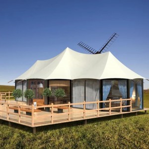 خيمة منتجع Conjioned Polygon PVDF Top Safari Lodge