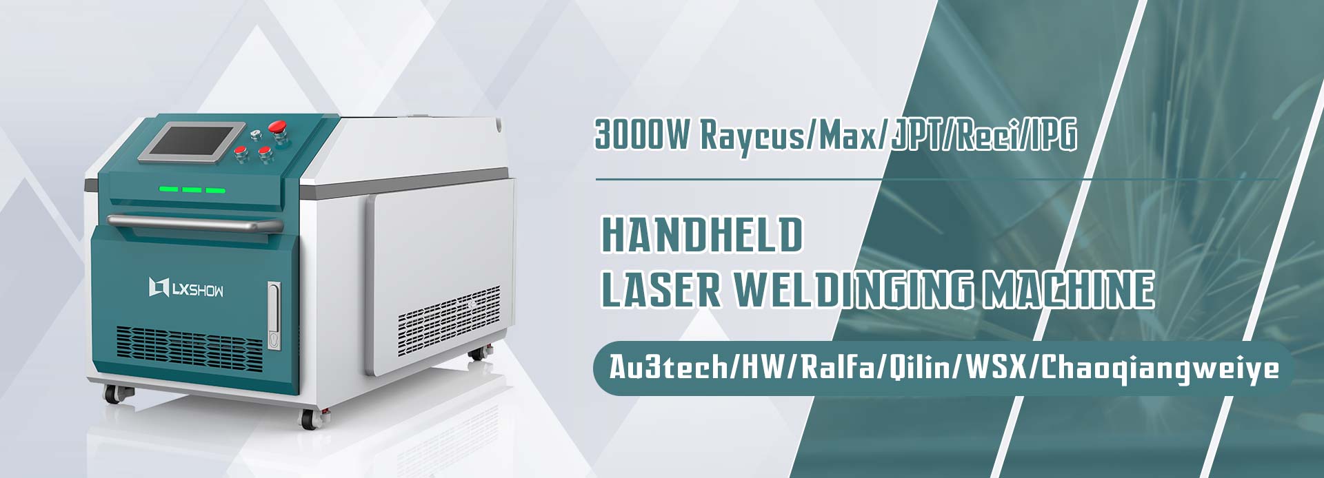 LXW-3000W kädessä pidettävä kuituoptinen laserhitsauskone metallilevy SS rauta hiiliteräs