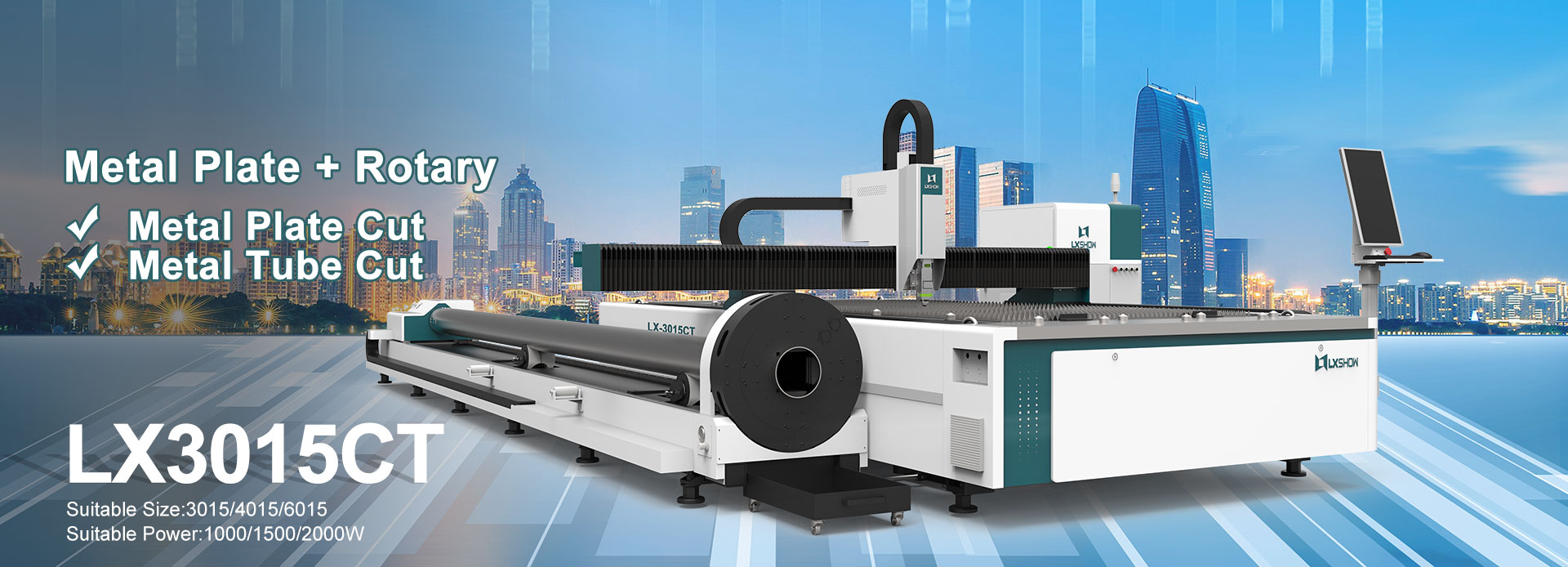 LX3015CT CNC Optic Metal Sheet Plate နှင့် Pipe Fiber Laser Cutting Machine 1000W 2000w ရောင်းမည်