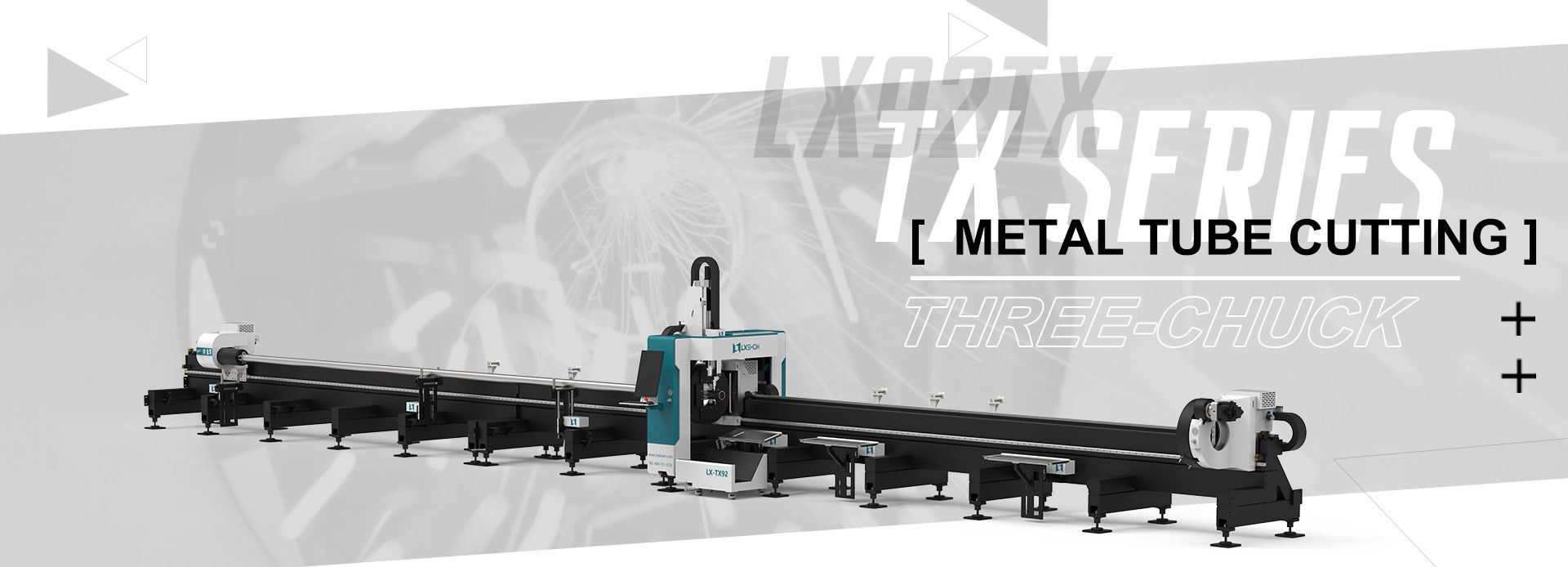 LX92TX Macchina da taglio laser per tubi CNC in acciaio a tre mandrini