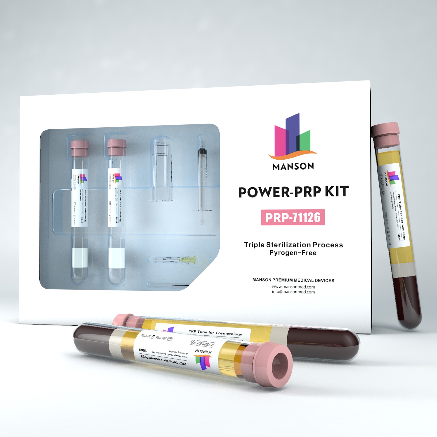 MANSON Activator Power PRP Kit 10ml với chất chống đông máu và gel