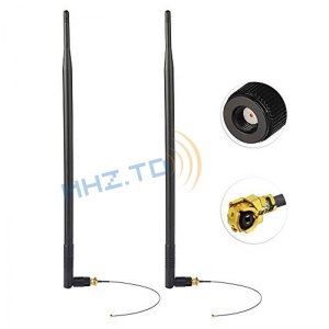 Antena bebek karet 9dbi 2.4GHz WiFi RP-SMA antena ke ufl /IPEX kabel router nirkabel Kartu PCIe Mini Pembagi Ekspansi Jaringan Ekor ekor PCI WiFi WAN Repeater dll hitam