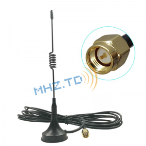 චුම්බකත්වය සහිත බාහිර ඇන්ටනාව 433Mhz RP SMA ප්ලග් Male Straight SMA Raido Antenna with Magnetic Base for National Grid for Wireless Meters, Water Meters ආදිය
