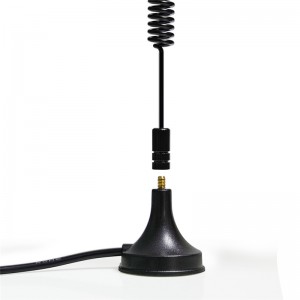 Antenne GSM 5 dBi Rundstrahlantenne mit magnetischer Halterung und 2 m Kabel auf RP-SMA/SMA, drahtlose digitale Antenne, magnetische High-Gain-Antenne für Fahrzeugautomaten