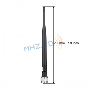 WiFi 2.4G antenna esterna tal-gomma N tul tal-konnettur 200mm