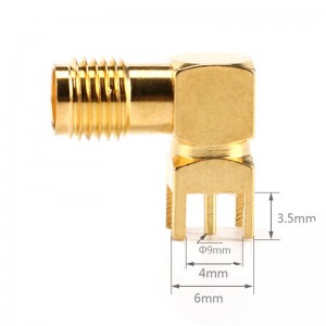 RF koaksiale ferbiner SMA-KWE útwreide 14.5mm/17mm/19mm/23mm Male Screw Female Hole/Pin SMA Connector foar PCB
