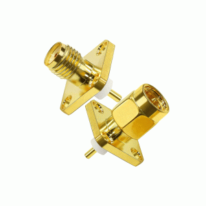 SMA Panel mounting connector SMA male female 4-...