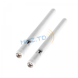 Antena WiFi dual-band RP-SMA 2.4GHz 5.8GHz 3dBi putih